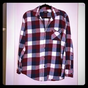 Button Down Pocket Plaid Shirt
